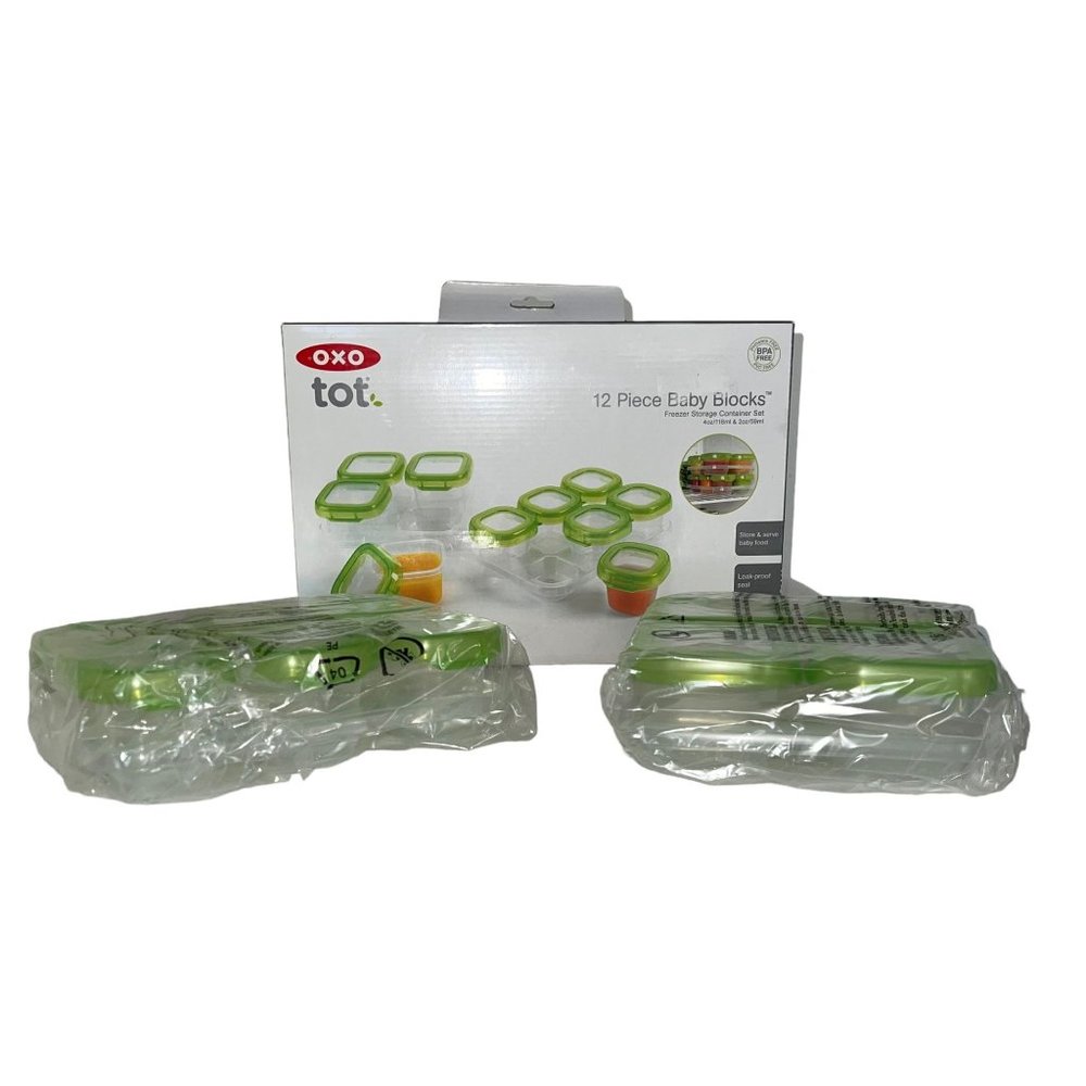 New Open Box OXO Tot 12 Piece Baby Food Blocks Freezer Storage Container Set